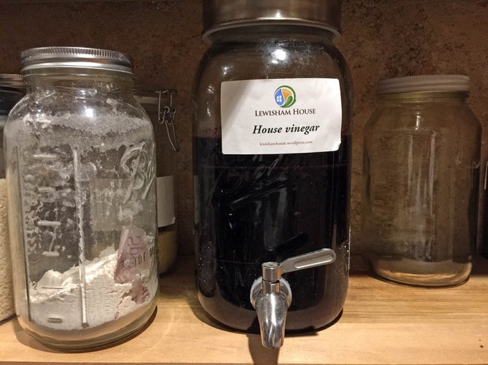 Our home-made vinegar, produced from left-over wine